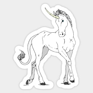 White Unicorn Sticker